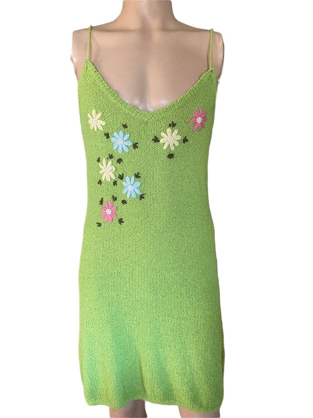 Cider Neon Lime Textured Knit dress
